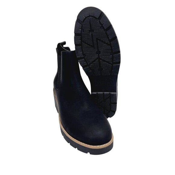 Womens athlefit Wedge Ankle Booties Size 10 Black Faux Leather - Picture 13 of 14